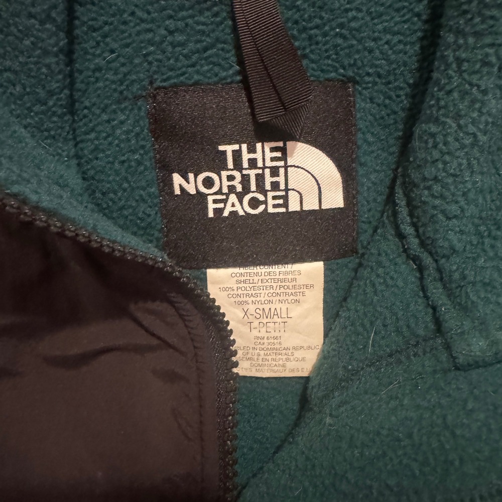 Vintage North Face Denali Fleece Vest Green Black Zip up Gorpcore granola XS pet - Picture 2 of 7